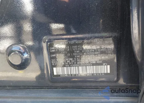 2013 Subaru Outback 2.5I Premium from USA, damaged, VIN 4S4BRBBC4D3244669